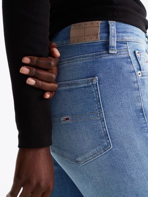 jean skinny sylvia taille haute bleu pour femmes tommy jeans