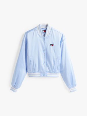 bomber in raso con distintivo tommy multicolore da donne tommy jeans