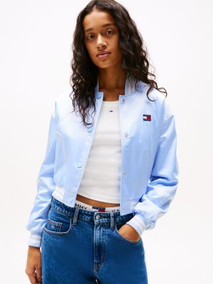 multi tommy badge satin bomber jacket for women tommy jeans