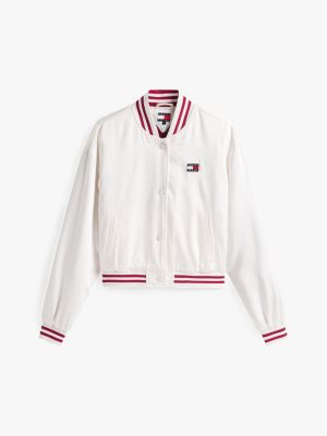 multi tommy badge satin bomber jacket for women tommy jeans