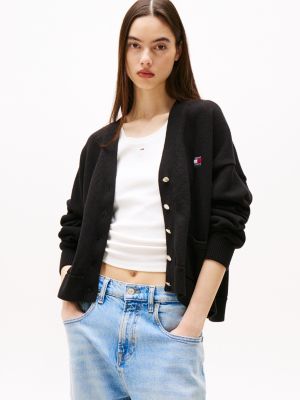 blue tommy badge cardigan for women tommy jeans