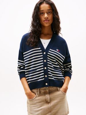 cardigan con distintivo tommy multi da donne tommy jeans