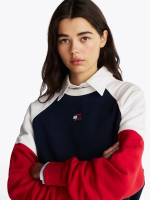 multi colour-blocked relaxed sweatshirt for women tommy jeans