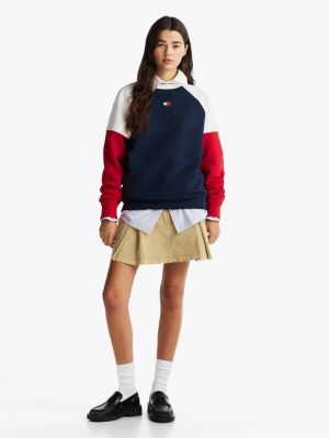 multi colour-blocked relaxed sweatshirt for women tommy jeans