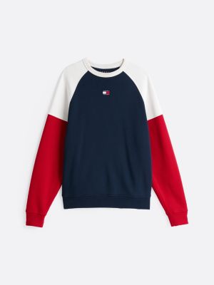 multi relaxed fit sweatshirt im color block-design für damen - tommy jeans