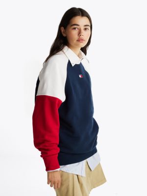 multi colour-blocked relaxed fit sweatshirt voor dames - tommy jeans