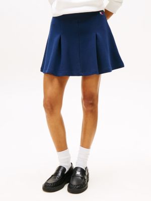 blue fit and flare mini skirt for women tommy jeans