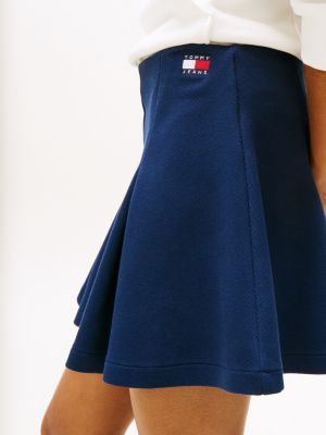 blue fit and flare mini skirt for women tommy jeans