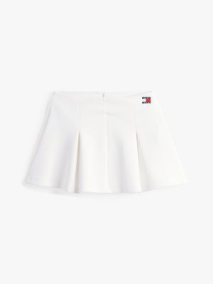 white fit and flare mini skirt for women tommy jeans