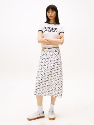 multi trim midi skirt for women tommy jeans