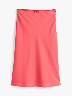 jupe longueur midi à bordure rose pour femmes tommy jeans