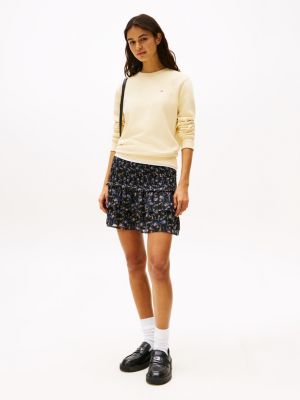 multi mini-rok met bloemenprint en ruches voor dames - tommy jeans