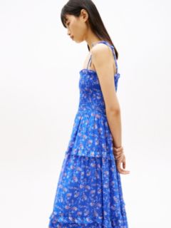 Print Extra Slim Chiffon Maxi Dress — Blue 3
