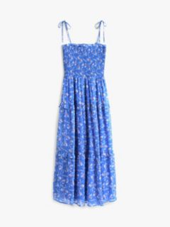 Print Extra Slim Chiffon Maxi Dress — Blue 5