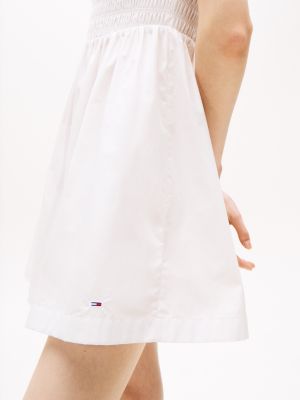 white halterneck fit and flare mini dress for women tommy jeans