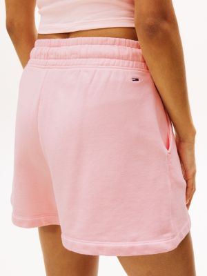 pink relaxed sweat shorts for women tommy jeans