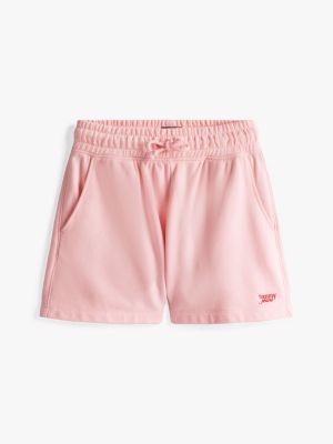 roze relaxed fit joggingshort voor dames - tommy jeans