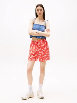 multi tropical print shorts for women tommy jeans