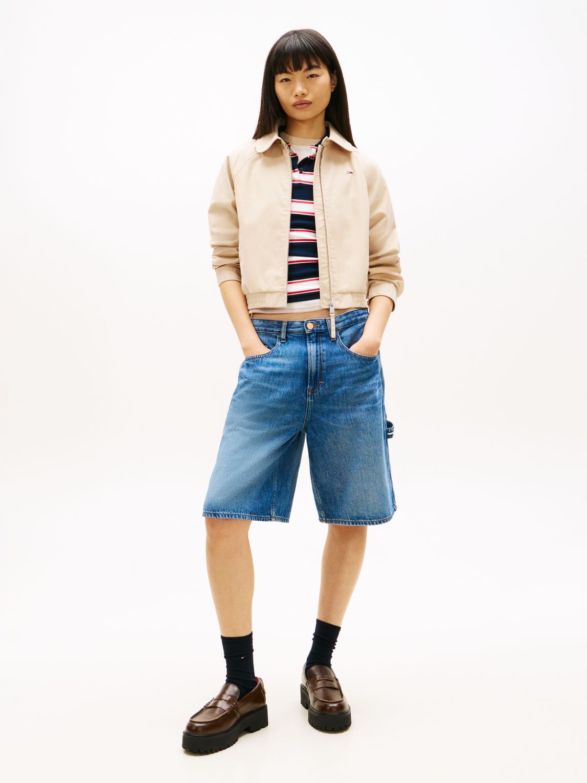 Tommy Badge Water Repellent Twill Jacket — Beige