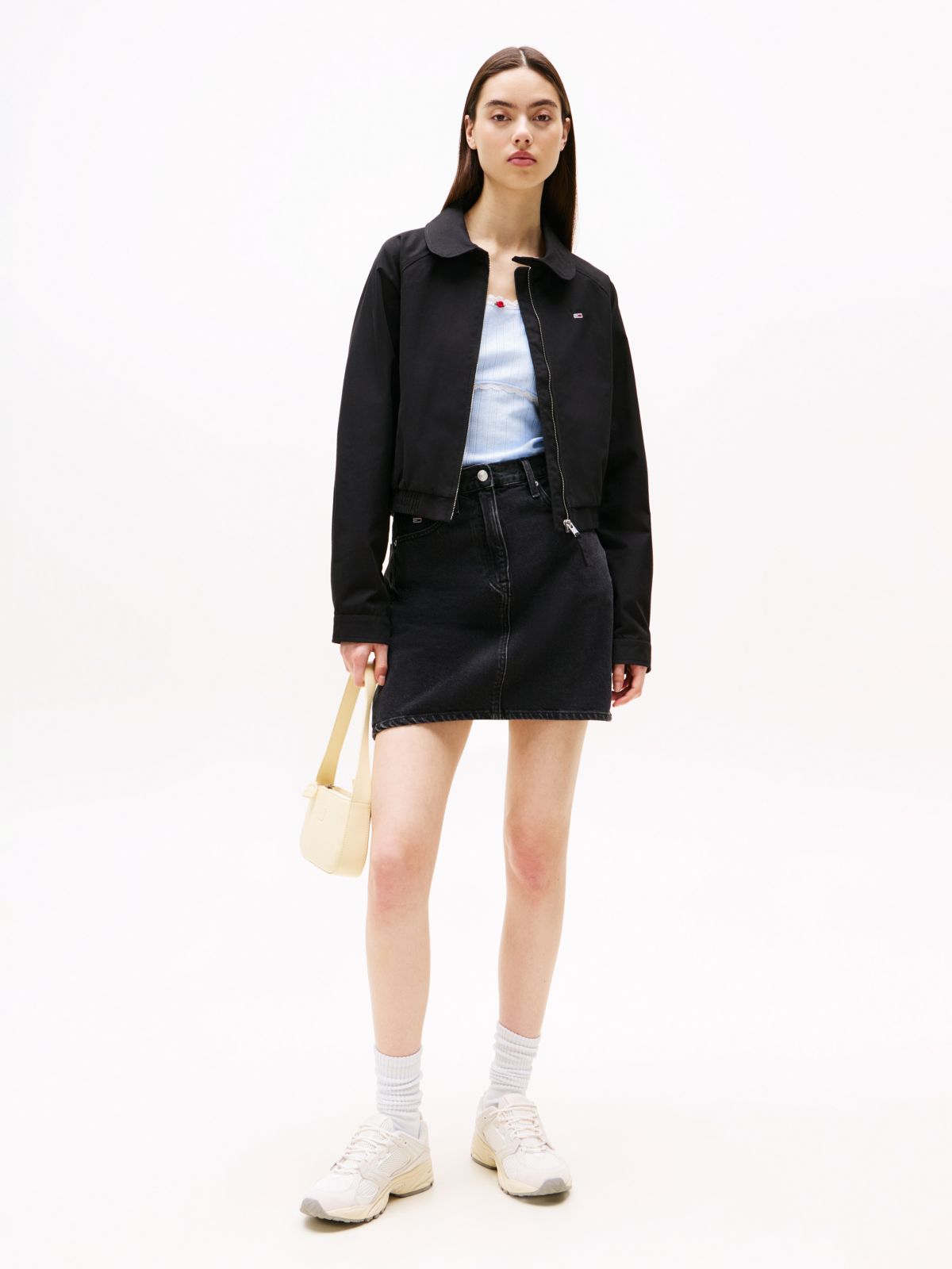 Tommy Badge Water Repellent Twill Jacket — Black