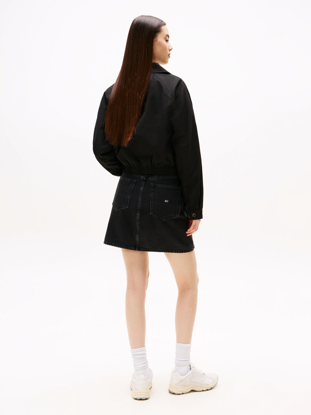 Tommy Badge Water Repellent Twill Jacket — Black