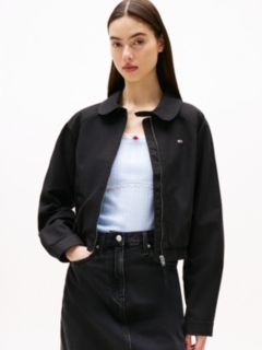 Tommy Badge Water Repellent Twill Jacket — Black 1