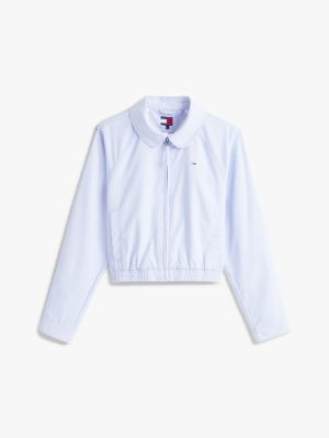 veste tommy badge déperlante bleu pour femmes tommy jeans