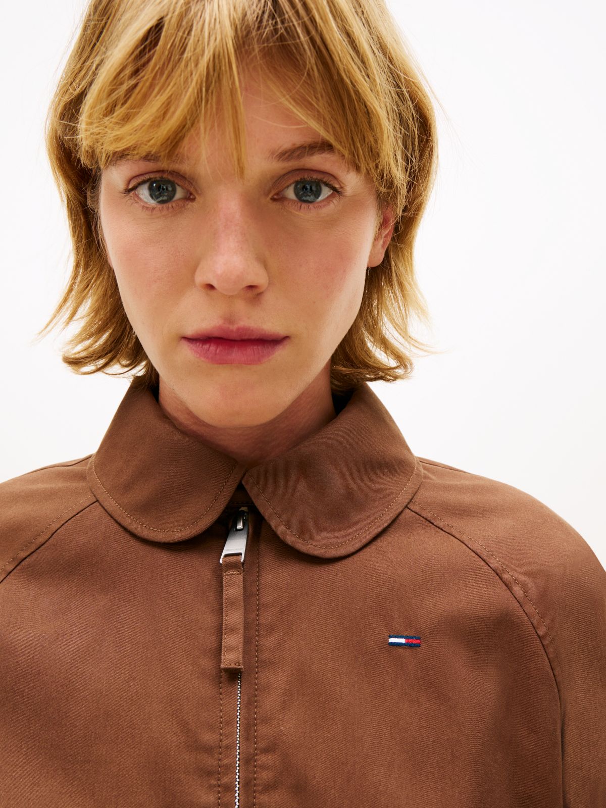 Tommy Badge Water Repellent Twill Jacket — Brown