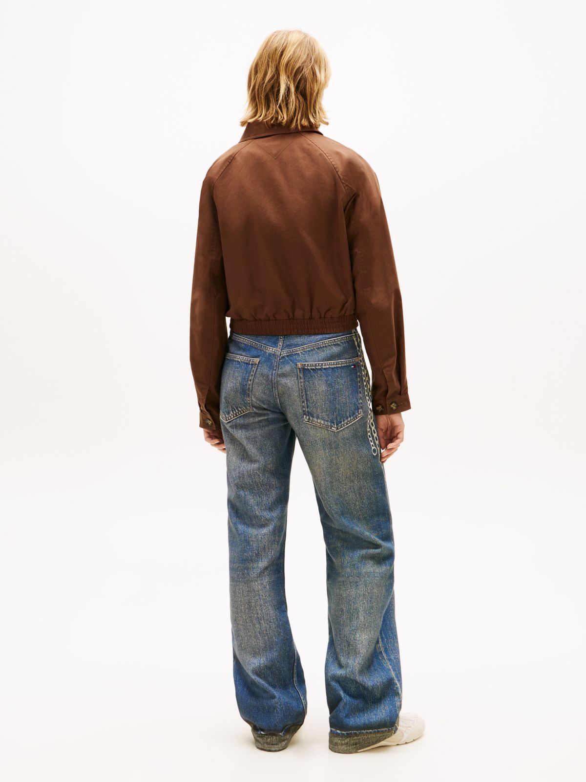 Tommy Badge Water Repellent Twill Jacket — Brown