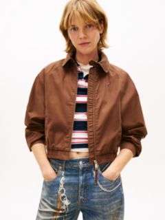 Tommy Badge Water Repellent Twill Jacket — Brown 1