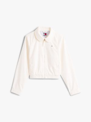 veste tommy badge déperlante beige pour femmes tommy jeans