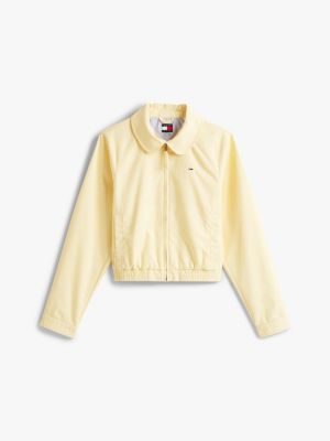 yellow tommy badge water repellent jacket for women tommy jeans