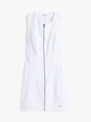 white slim mini denim dress for women tommy jeans