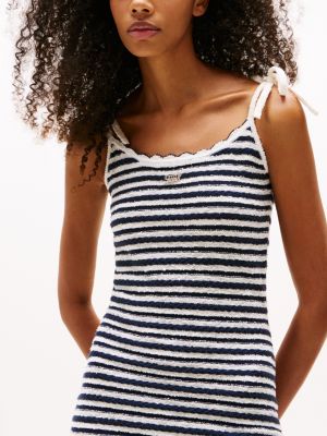 robe courte moulante marinière en tissu éponge plusieurs couleurs pour femmes tommy jeans