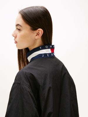 black logo collar water repellent jacket for women tommy jeans