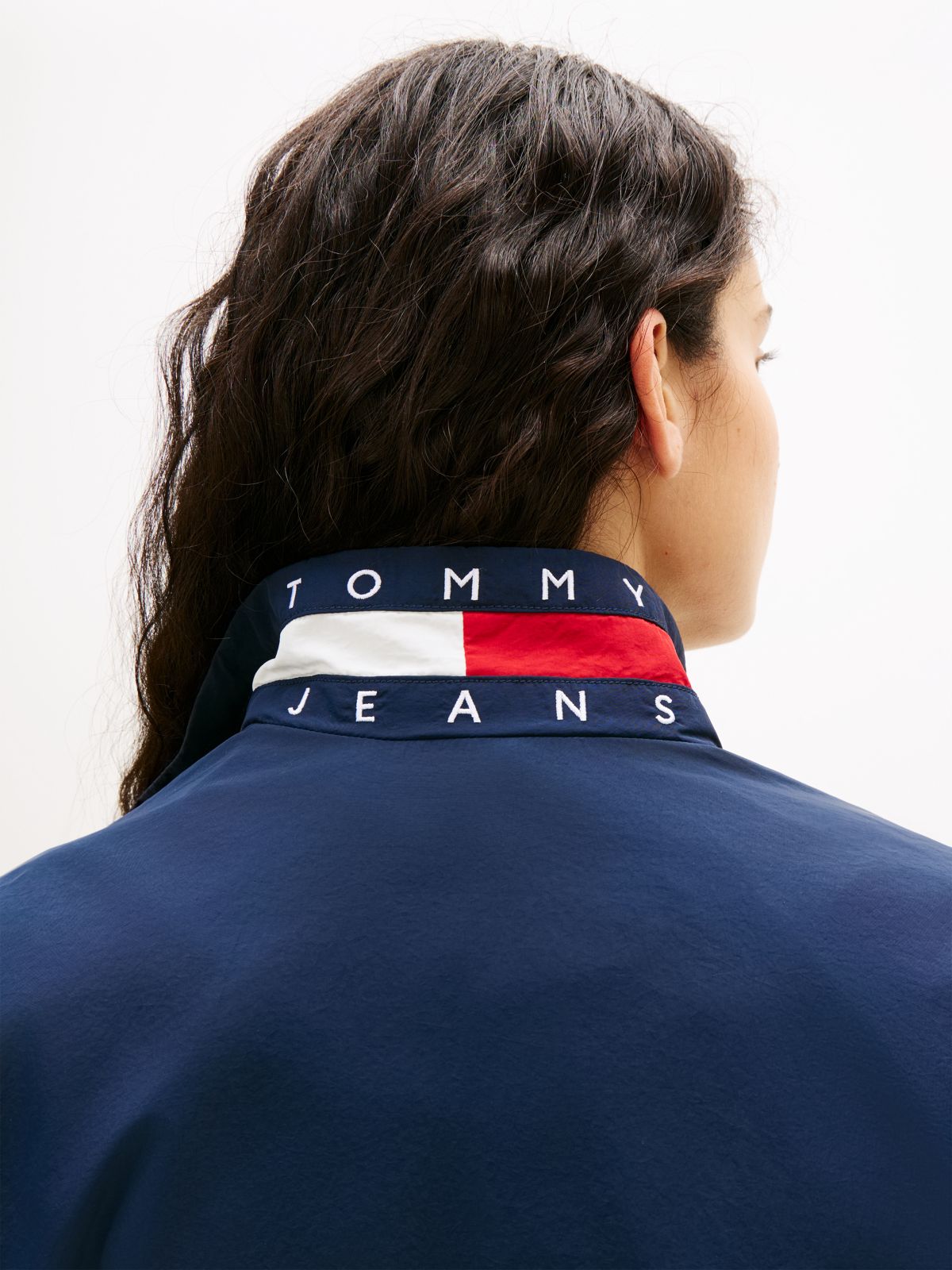 Logo Collar Water Repellent Jacket — Blue