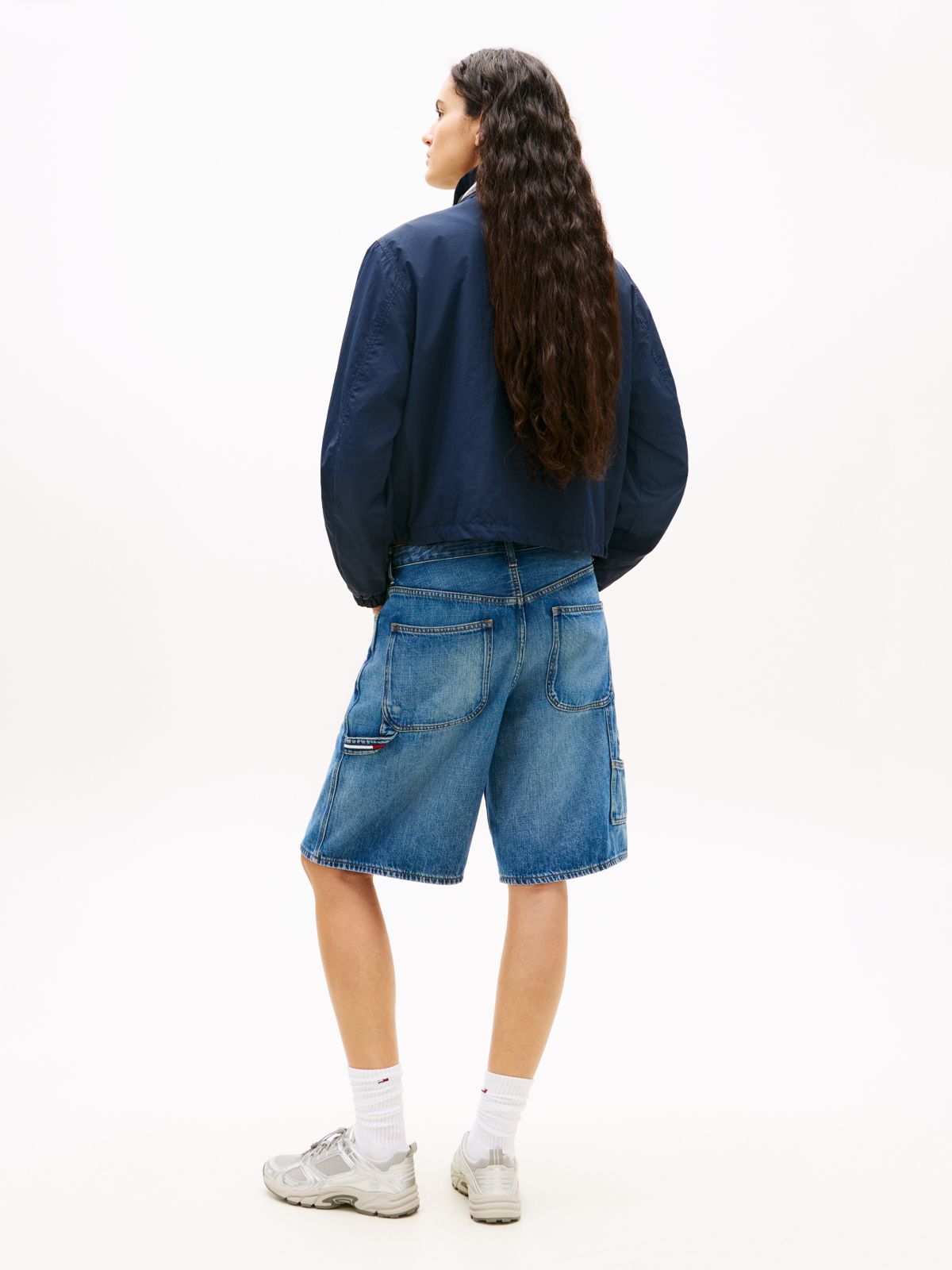 Logo Collar Water Repellent Jacket — Blue