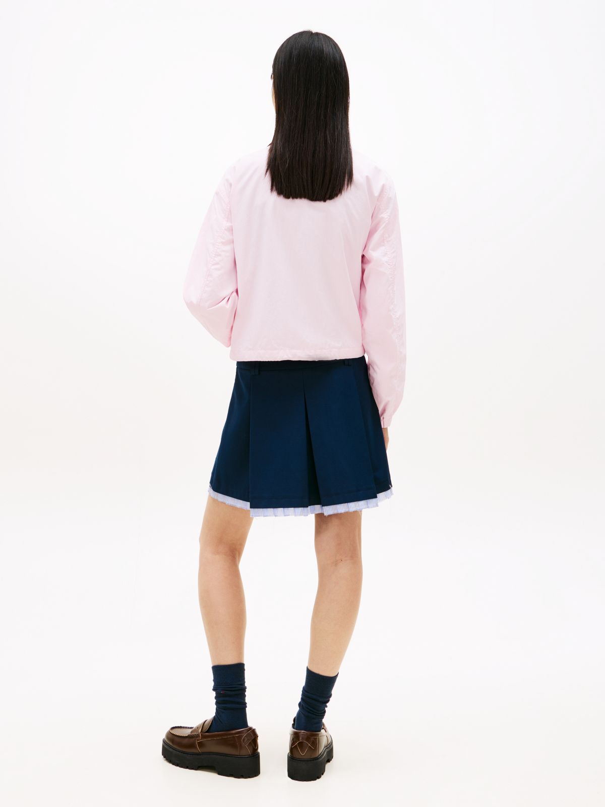 Logo Collar Water Repellent Jacket — Pink