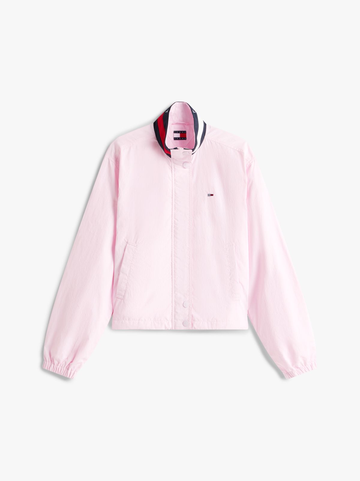 Logo Collar Water Repellent Jacket — Pink