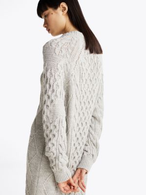 grey star knit mini jumper dress for women tommy jeans