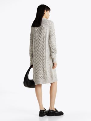 grey star knit mini jumper dress for women tommy jeans