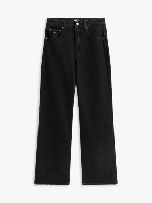 denim mia relaxed straight leg jeans mit mittelhohem bund für damen - tommy jeans