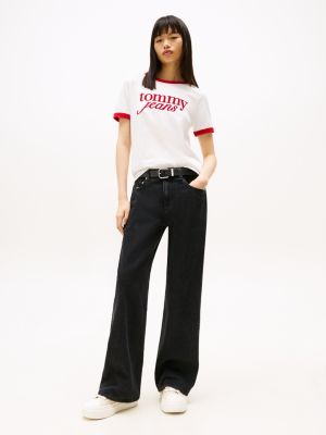 denim mia mid rise relaxed straight jeans for women tommy jeans