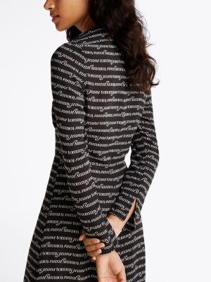 robe midi à motif logo noir pour femmes tommy jeans