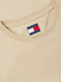 Flag Embroidery Slim Crew Neck T-Shirt — Beige 6