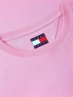 Flag Embroidery Slim Crew Neck T-Shirt — Pink 6