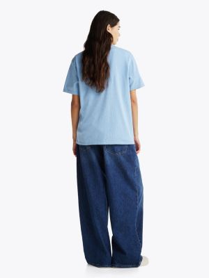 blue logo relaxed t-shirt for women tommy jeans