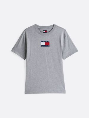 t-shirt décontracté à logo gris pour femmes tommy jeans