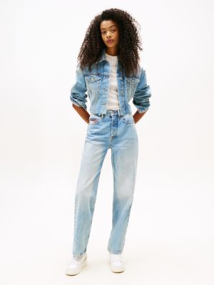 blue layla high rise slim straight jeans for women tommy jeans