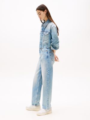 blue layla high rise slim straight jeans for women tommy jeans